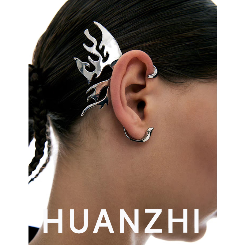 Men Accessories Earrings - Huanzhi Silber Farbe mechanische Schmetterling personal