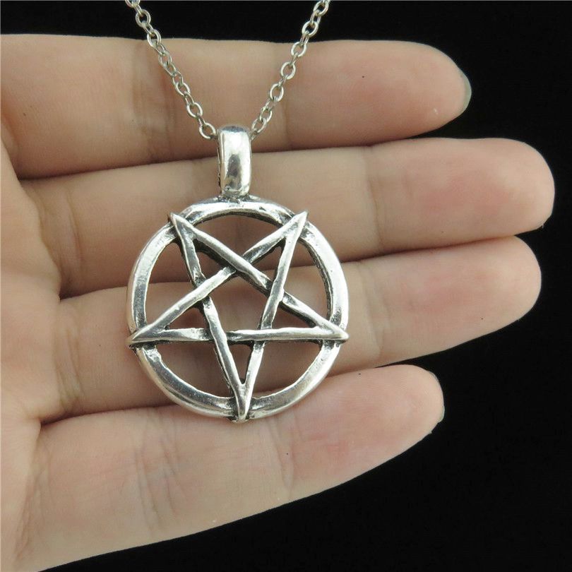 Men'S Accessories Best - Mode Vintage Silber Farbe Pentagramm Halsketten