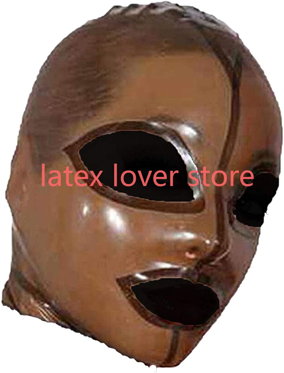 Men Accessories Unique - Latexmaske, transparent, braun, Gummi, Unisex, Kapuze