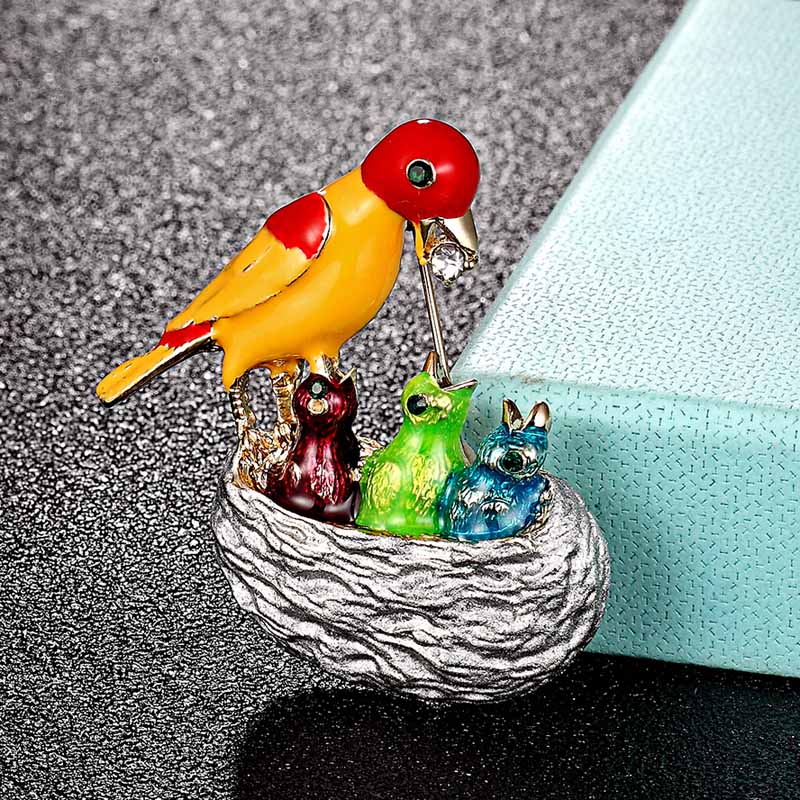 Men Accessories Bouquet - Zlxgirl Emaille-Vogelbroschen für Herren, Statement-Schmuck der