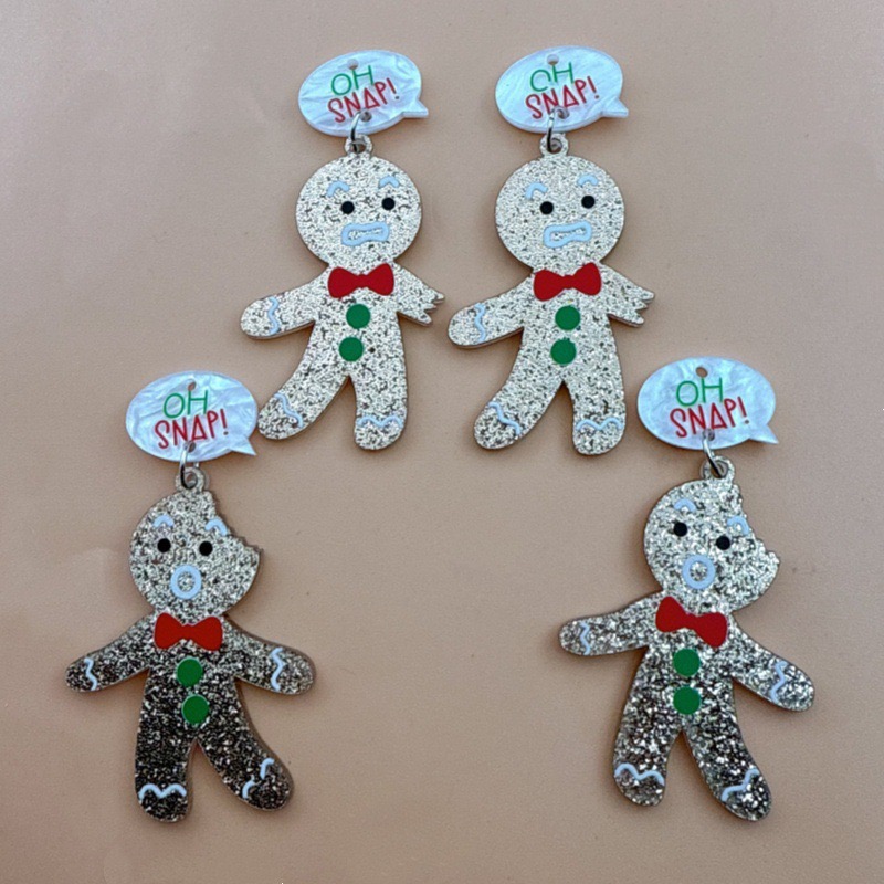 Men Accessories Earrings - 10 Stück niedliche Weihnachts-Lebkuchenmann-Anhänger, DIY-Schmuckzubehör zur