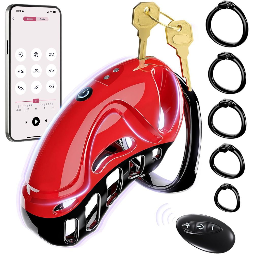 Men Accessories App - APP-Fernbedienung Vibrierendes Männliches Keuschheitsgerät Peniskäfig Bondage-Zubehör