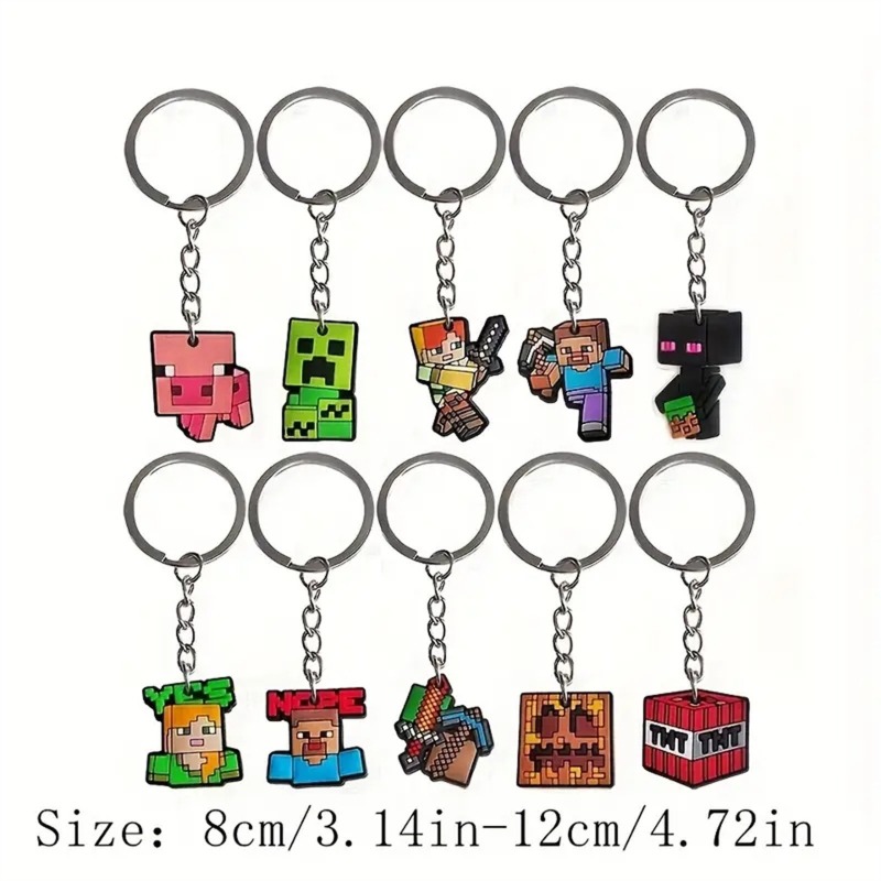 Men Keychain Accessories - Minecrafts Hot Game 10 Stück Schlüsselanhänger