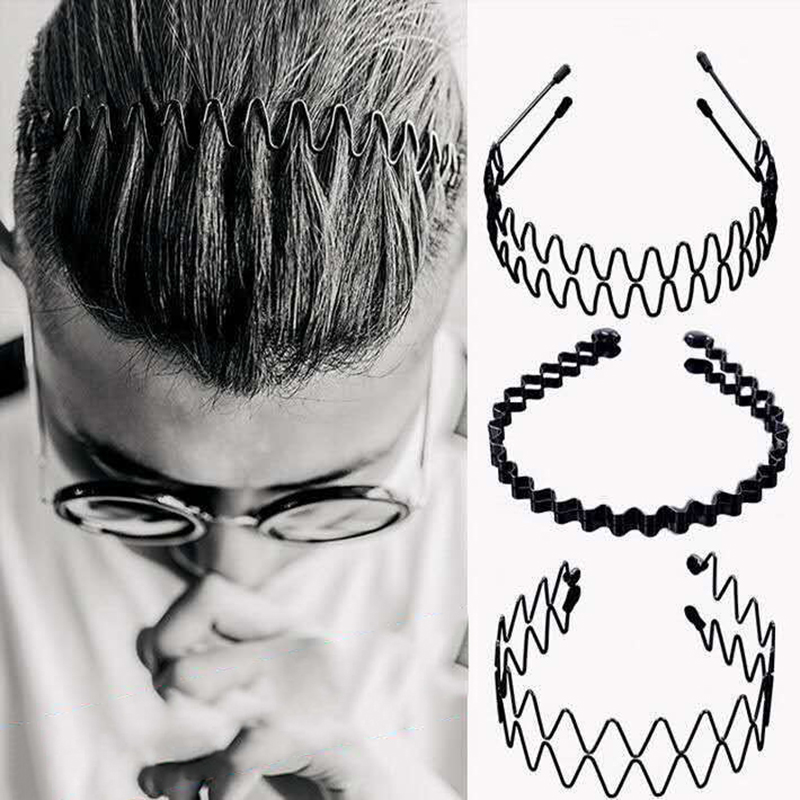 Men Accessories Earrings - Unisex Metall-Haarreif mit Wellenmuster, rutschfest, für