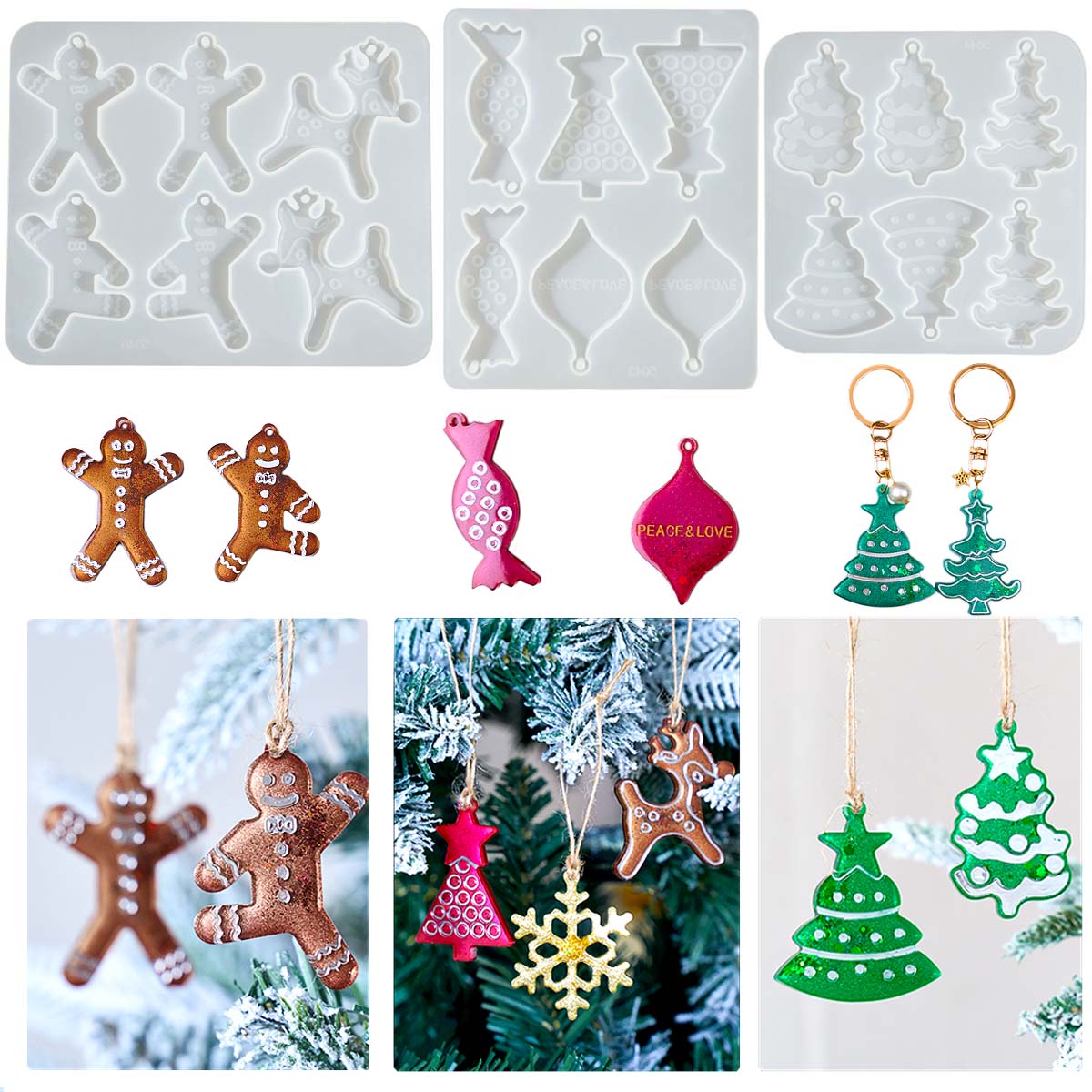Men Accessories Earrings - Weihnachten Serie Ohrringe Anhänger Silikon Form