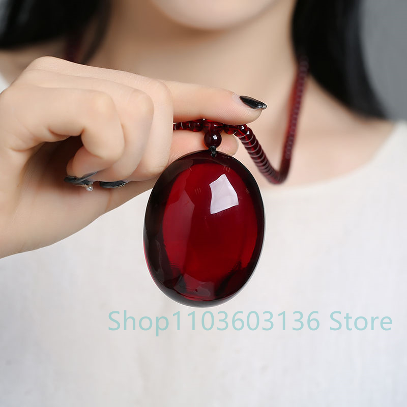 Men'S Accessories Drop Shipping - Natürlicher burgunder bernstein bienenwachs anhänger halskette