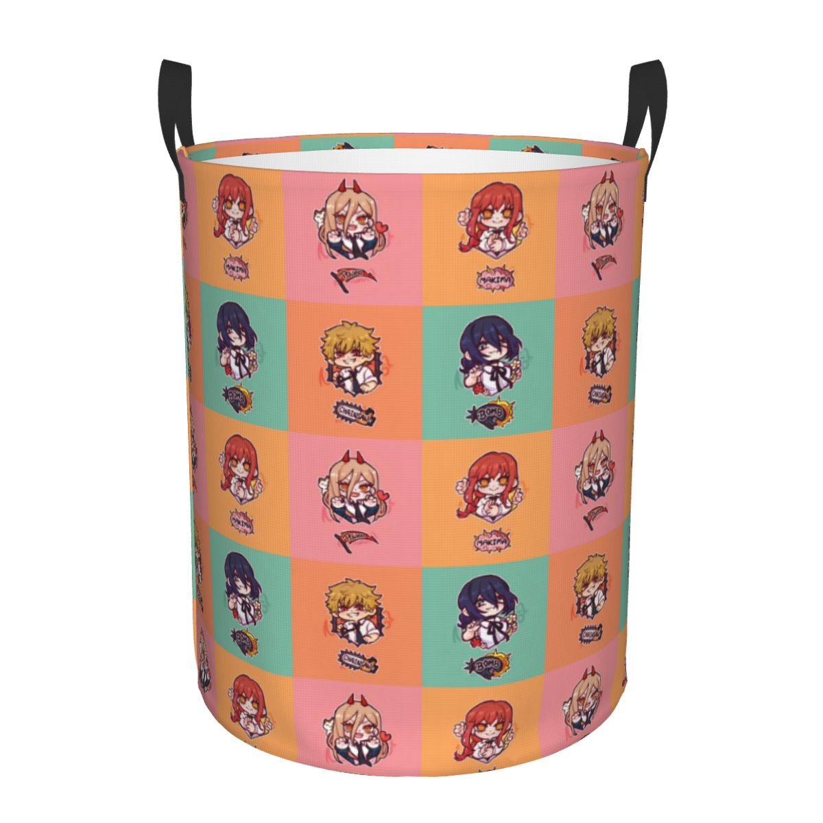Men Accessories Hamper - Chainsaw Man Manga Karierter Wäschekorb Zusammenklappbarer
