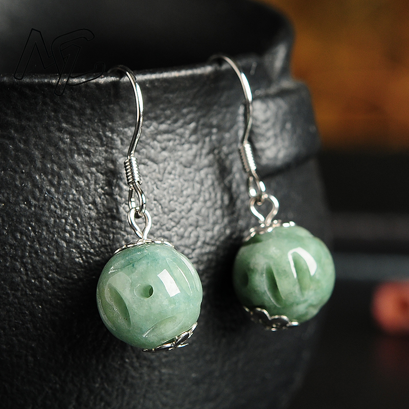Men'S Accessories Drop Shipping - Natürlicher Smaragd, hohle Perle, Jade, DIY-Ohrringe,
