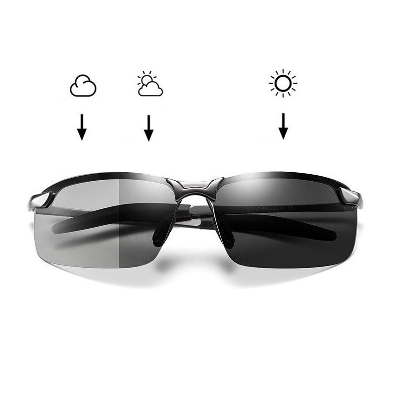 Sunglasses Polarized Men - Klassische photochrome Sonnenbrille für Herren, polarisierte