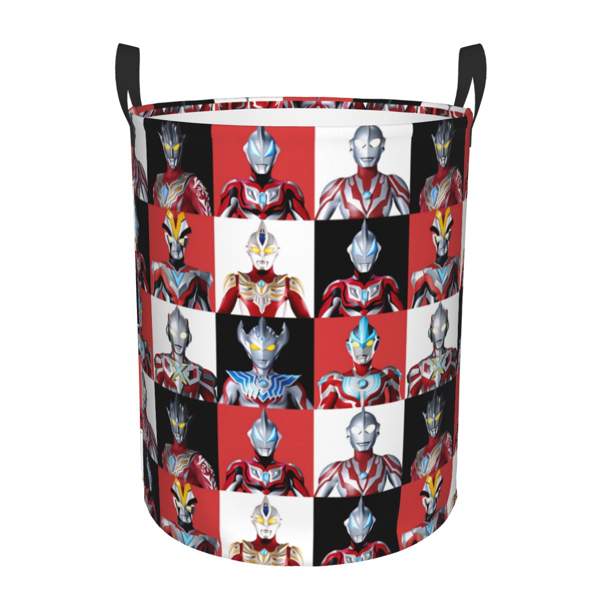Men Accessories Hamper - Karierter Wäschekorb mit Plaid-Muster, Ultraman-Comics, großer